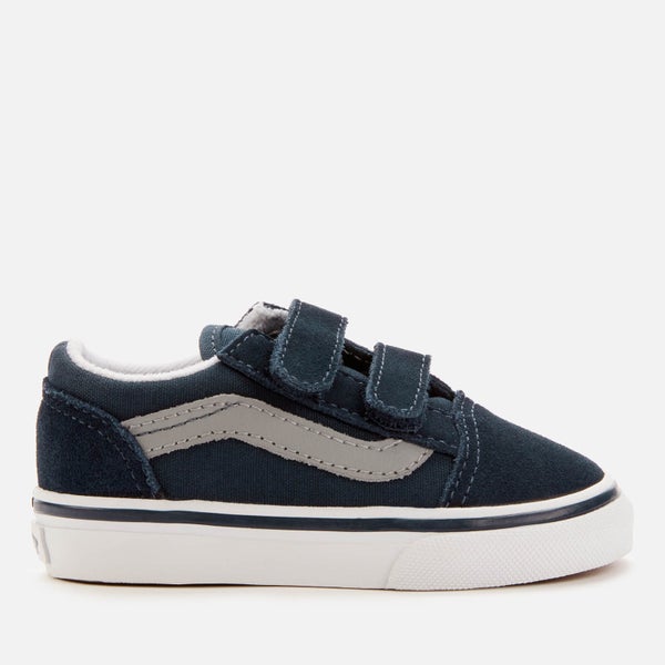 Vans Toddler's Old Skool Velcro Trainers - Dress Blues/Drizzle