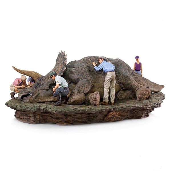 Iron Studios Jurassic Park Deluxe Art Diorama im Maßstab 1:10 Triceratops 74 cm