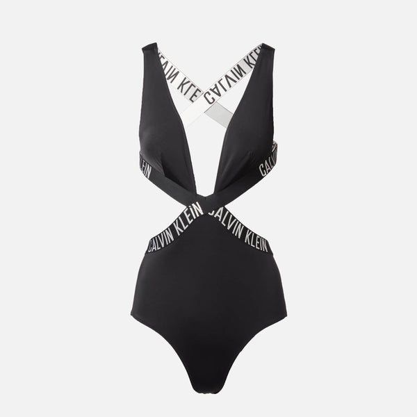 Calvin Klein Women's Plunge One Piece Swimsuit - PVH Black