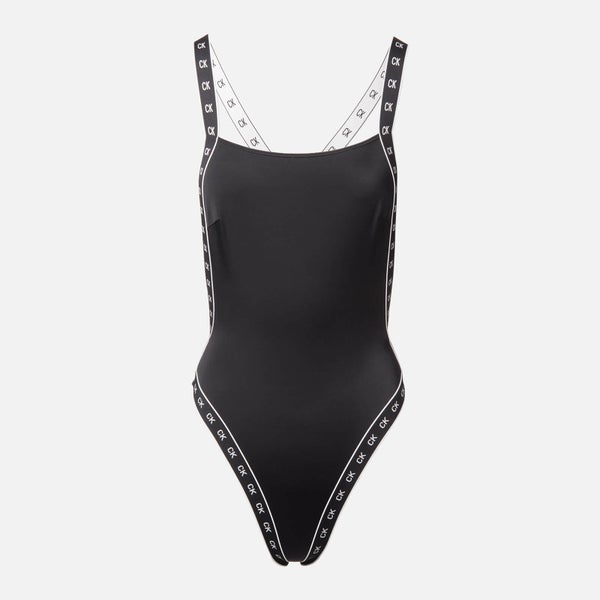 Calvin Klein Women's High Leg One Piece Swimsuit - PVH Black