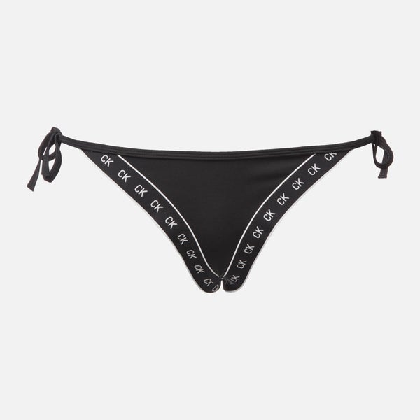 Calvin Klein Women's Cheeky String Side Tie Bikini Bottom - Black