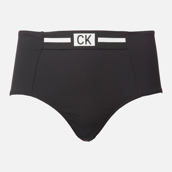Calvin Klein Women's High Waist Bikini Bottom - Black