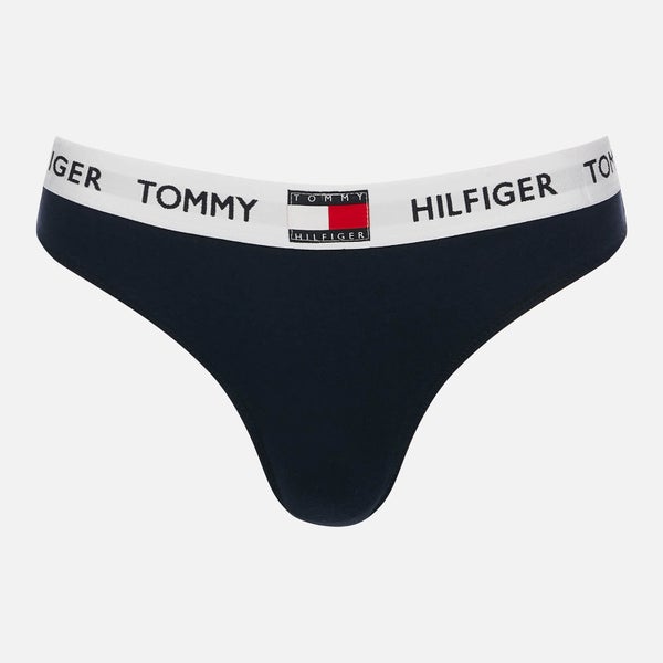 Tommy Hilfiger Women's Original Cotton Thong - Navy Blazer - M