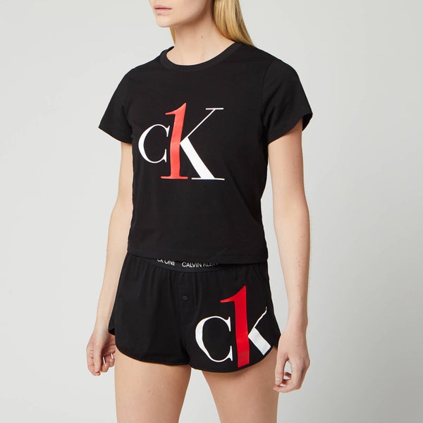 Calvin Klein Women's Sleep T-Shirt & Shorts Set - Black