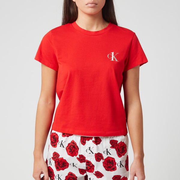 Calvin Klein Women's Sleep Short Sleeve Crew Neck T-Shirt - Fury
