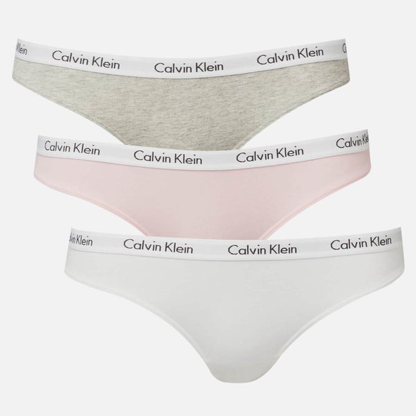 Calvin Klein Women's 3 Pack Bikini Brief - Bubble Gum/White/Grey Heather