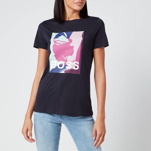 BOSS Women's Printed T-Shirt - Open Blue