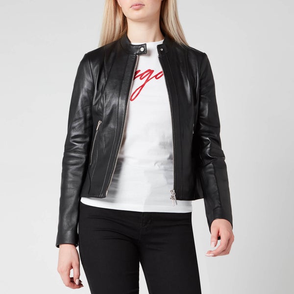 HUGO Women's Lonia Leather Jacket - Black