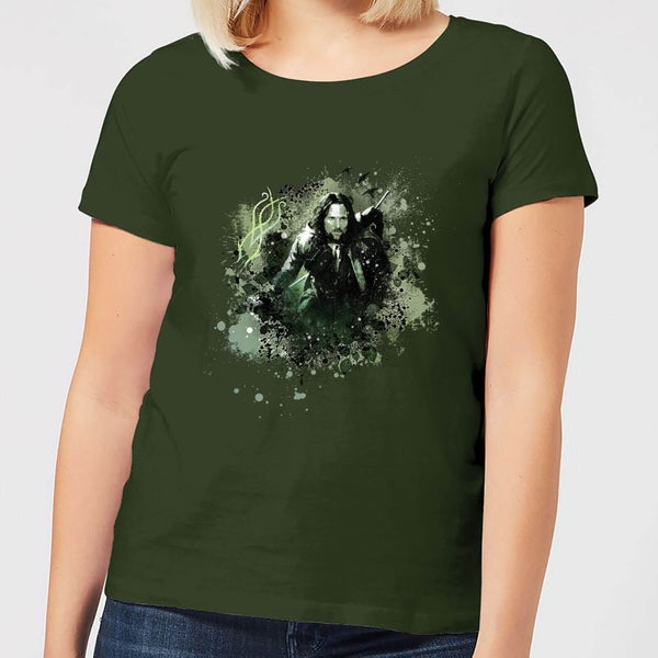 The Lord Of The Rings Aragorn Colour Splash Women's T-Shirt - Forest Green