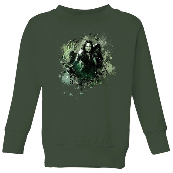 The Lord Of The Rings Aragorn Colour Splash Kids' Sweatshirt - Forest Green