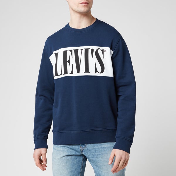 Levi's Men's Logo Colorblock Crewneck Sweatshirt - Blue/White