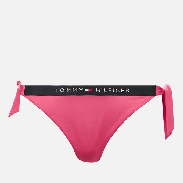 Tommy Hilfiger Women's Cheeky Side Tie Bikini Bottoms - Laser Pink