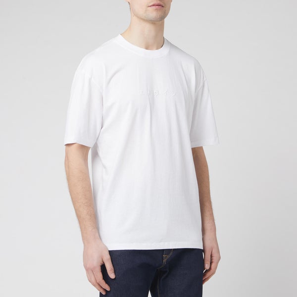 Edwin Men's Katakana Embroidery T-Shirt - White