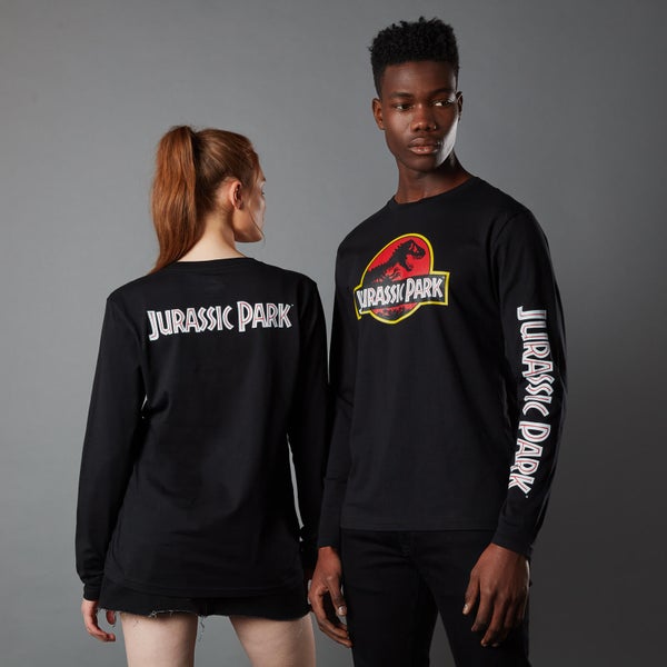 Jurassic Park Primal Classic Logo Unisex Long Sleeved T-Shirt - Black