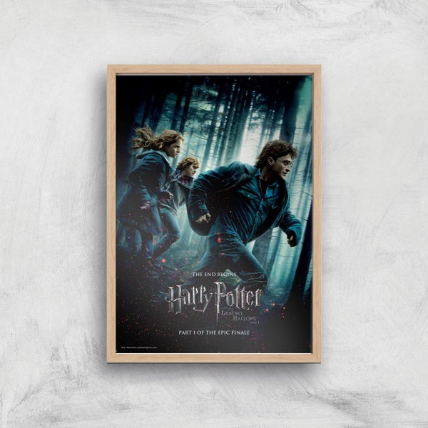 Harry Potter and the Deathly Hallows Part 1 Giclee Art Print - A3 - Wooden Frame