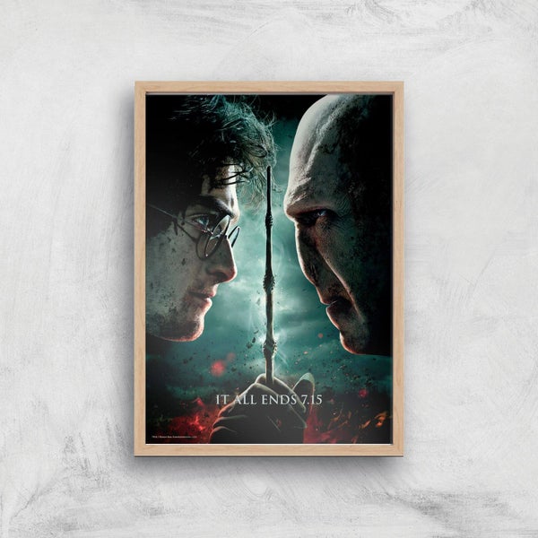 Harry Potter and the Deathly Hallows Part 2 Giclee Art Print - A3 - Wooden Frame