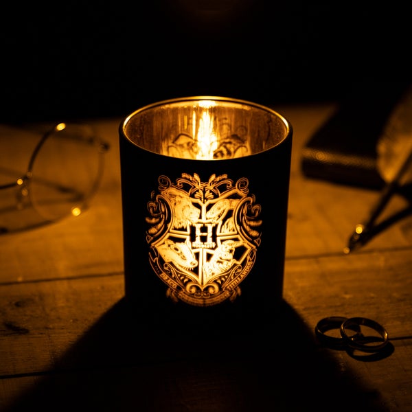 Hogwarts Glas-Kerzenhalter & Teelicht mit Batterie