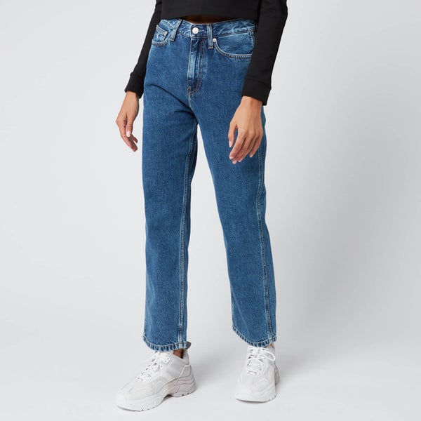Calvin Klein Jeans Women's High Rise Straight Ankle Jeans - Light Blue