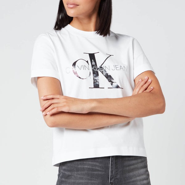 Calvin Klein Jeans Women's New York Print CK T-Shirt - Bright White
