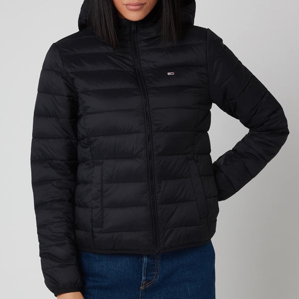 Tommy Jeans Women's Hooded Quilted Zip Through Jacket - Black