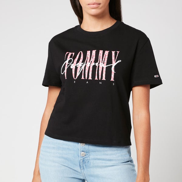 Tommy Jeans Women's Floral Detail T-Shirt - Black