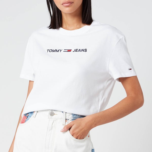 Tommy Jeans Women's Modern Linear Logo T-Shirt - White