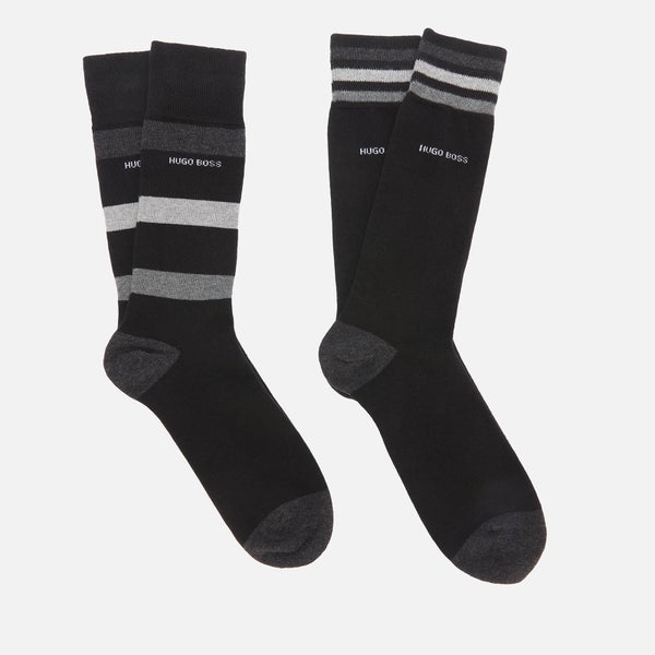 BOSS Men's 2-Pack RS Stripe Socks - Black