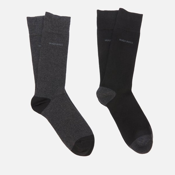 BOSS Men's 2-Pack RS Heel & Toe Socks - Black/Grey