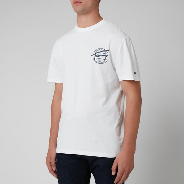 Tommy Jeans Men's Round Back Logo T-Shirt - White