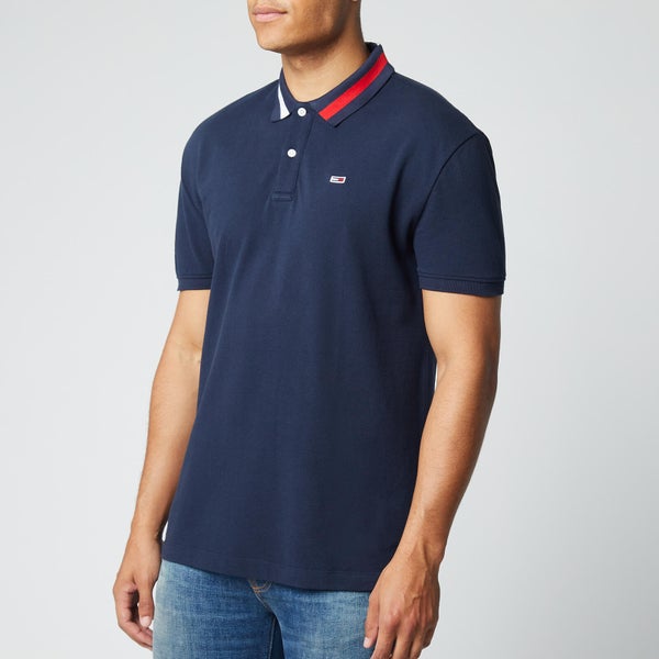 Tommy Jeans Men's Flag Neck Polo Shirt - Twilight Navy