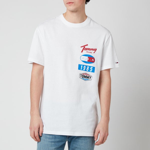 Tommy Jeans Men's Printed Patches Logo T-Shirt - White
