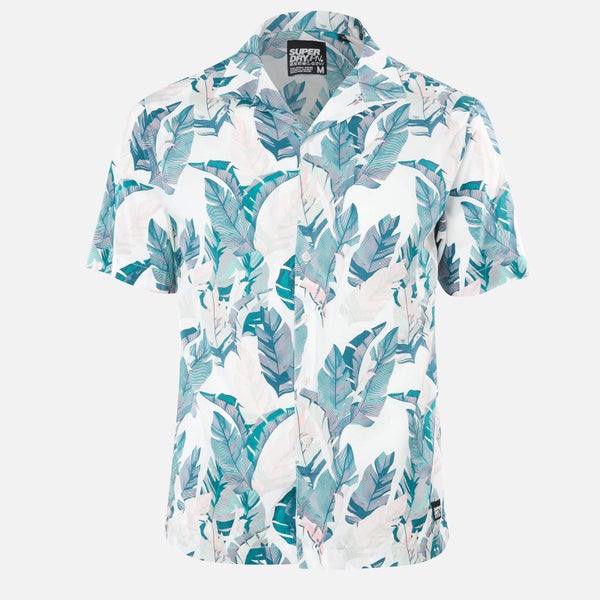 Superdry Men's Hawaiian Box Shirt - Feather Leaf White