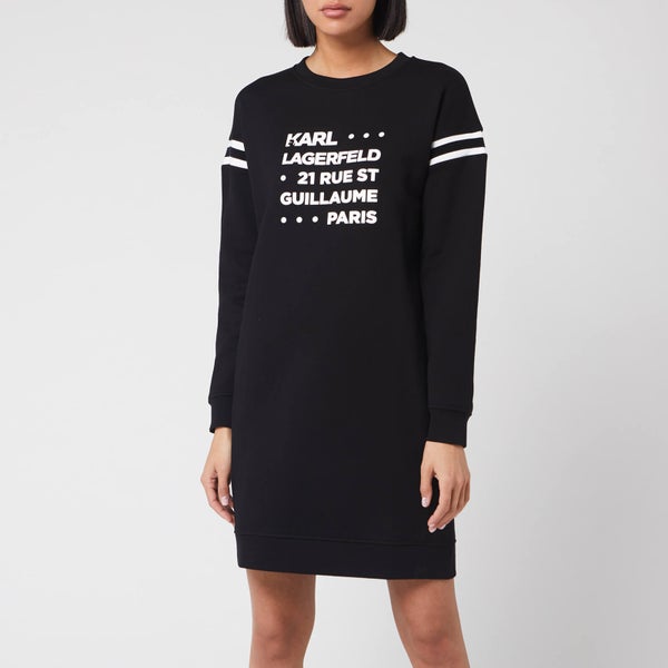 Karl Lagerfeld Women's Stacked Logo Address Sweatdress - Black