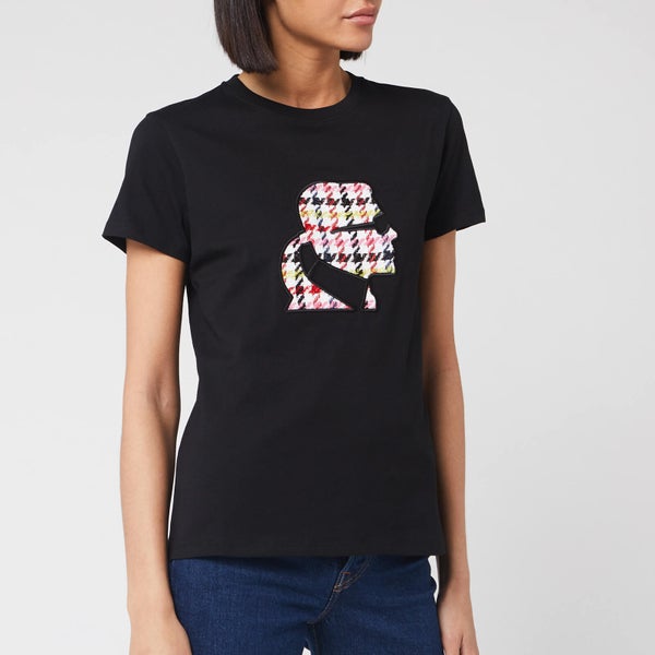 Karl Lagerfeld Women's Boucle Karl Head T-Shirt - Black