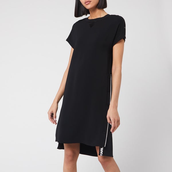 Karl Lagerfeld Women's Cady Dress with Snap Details - Black