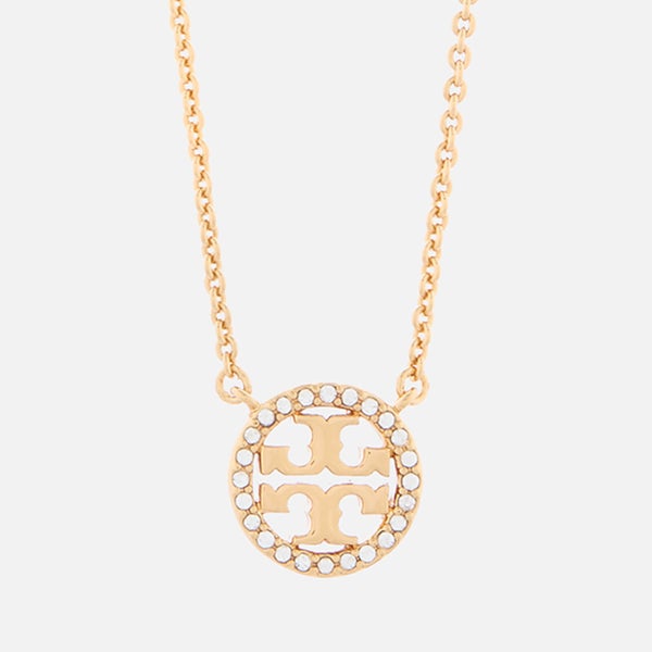 Tory Burch Women's Crystal Logo Delicate Necklace - Tory Gold