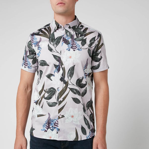 Ted Baker Men's Dudum Flower and Leaf Print Shirt - Lilac