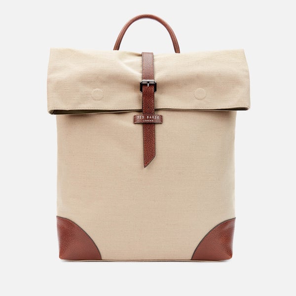 Ted Baker Men's Featt Recycled Canvas Backpack - Natural