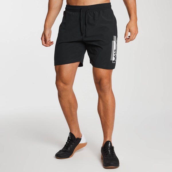 Herren Printed Training Shorts - Schwarz