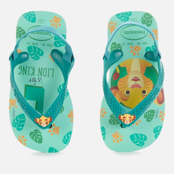 Havaianas Toddlers' Disney Classics II - Simba Flip Flops - Green Dew