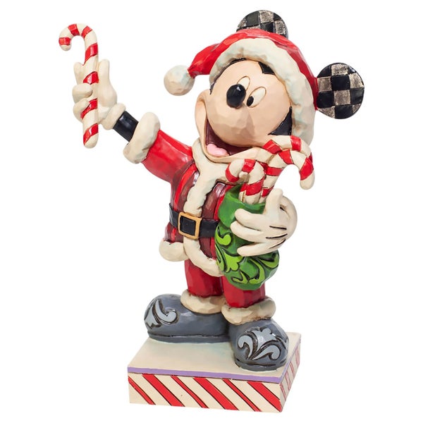 Disney Tradities Mickey Mouse met Candy Canes Beeldje 15 cm
