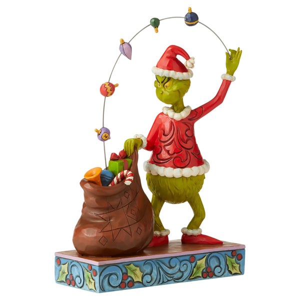 The Grinch by Jim Shore Grinch Juggling Ornaments Into A Bag Figurine 22cm