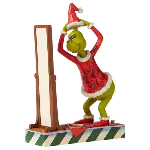The Grinch door Jim Shore Grinch Krijgt Gekleed In Kerstman Pak Beeldje 22,5 cm