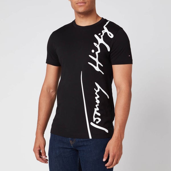 Tommy Hilfiger Men's Large Signature T-Shirt - Black