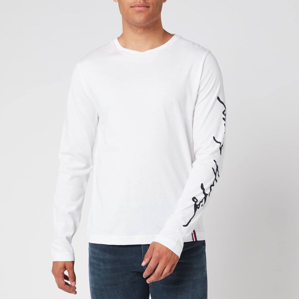Tommy Hilfiger Men's Signature Long Sleeve T-Shirt - White