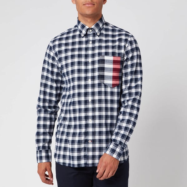 Tommy Hilfiger Men's Gingham Global Stripe Shirt - Pitch Blue/White