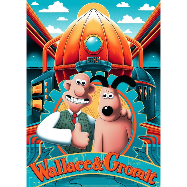 Wallace und Gromit Lithographie von Arno Kiss
