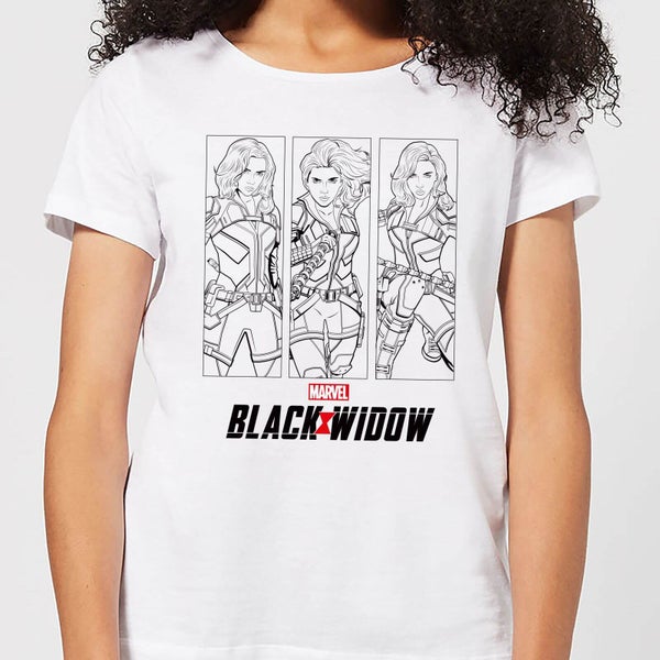 Black Widow Three Poses Women's T-Shirt - White
