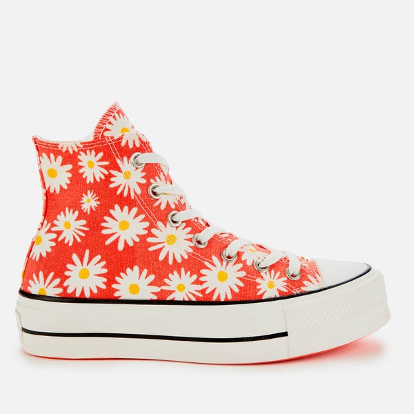 Converse Women's Chuck Taylor All Star Lift Hi-Top Trainers - Red/White/Yellow
