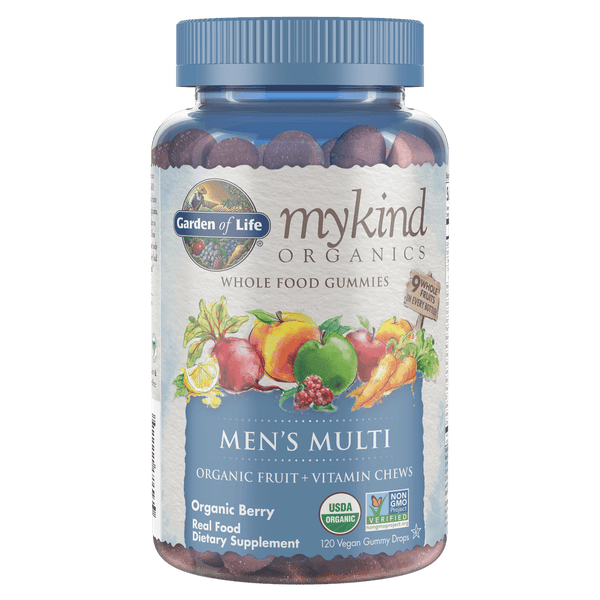 Gominolas multivitaminas para hombre mykind Organics - Frutas del bosque - 120 gominolas
